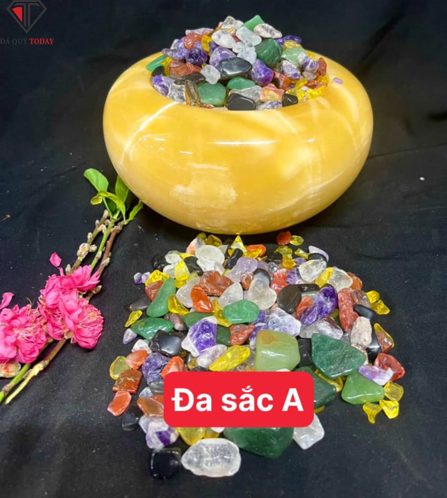 Đá thạch anh vụn đa sắc A