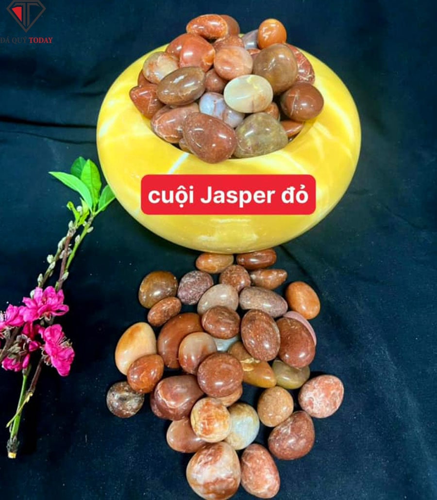 Đá thạch anh vụn cuội Jasper đỏ