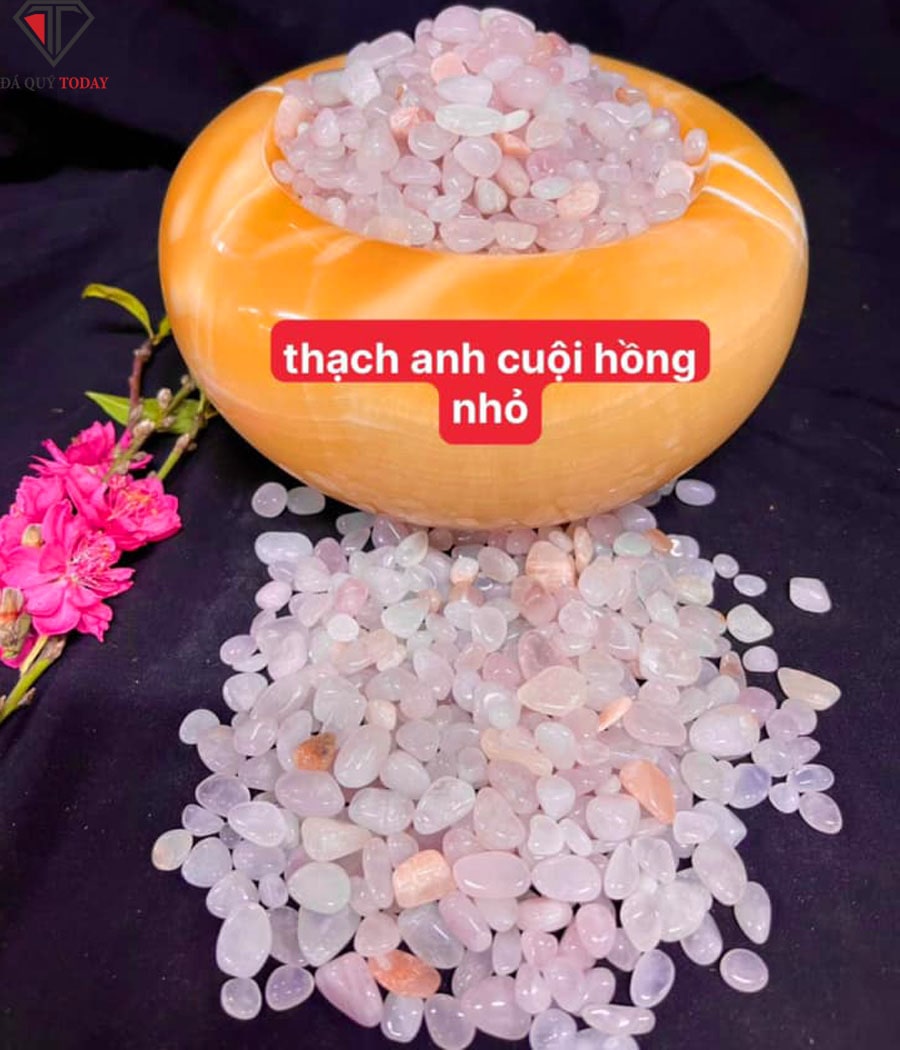 Đá thạch anh vụn cuội thạch anh hồng